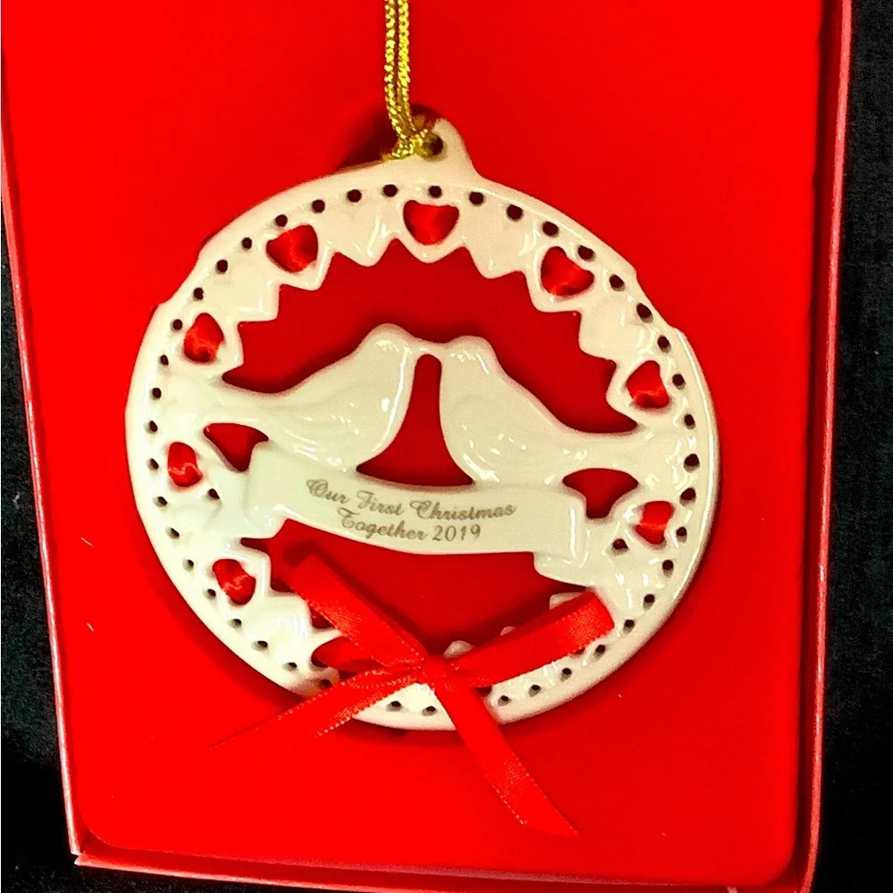 Lenox Christmas Ornament 2019 Dove First Christmas Together